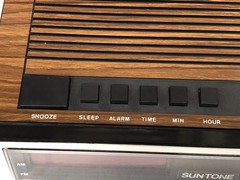 Vtg 1984 Suntone (Hong Kong) Clock Radio RR-049 Red Digital *TESTED, WORKS* EUC!