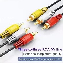 3 RCA to 3 RCA Male to Male Composite AV Cable for TV DVD Home Theater- 1m