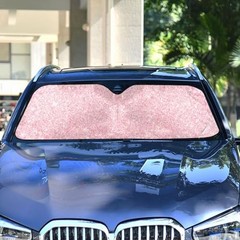 Car Windshield Sunshade Textured Pattern Front Auto Sun Shield Shade Pink