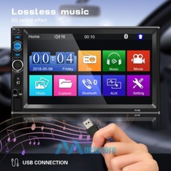 7″ Double 2Din Touch Screen Car Stereo Radio For Apple Carplay Android Auto+Cam