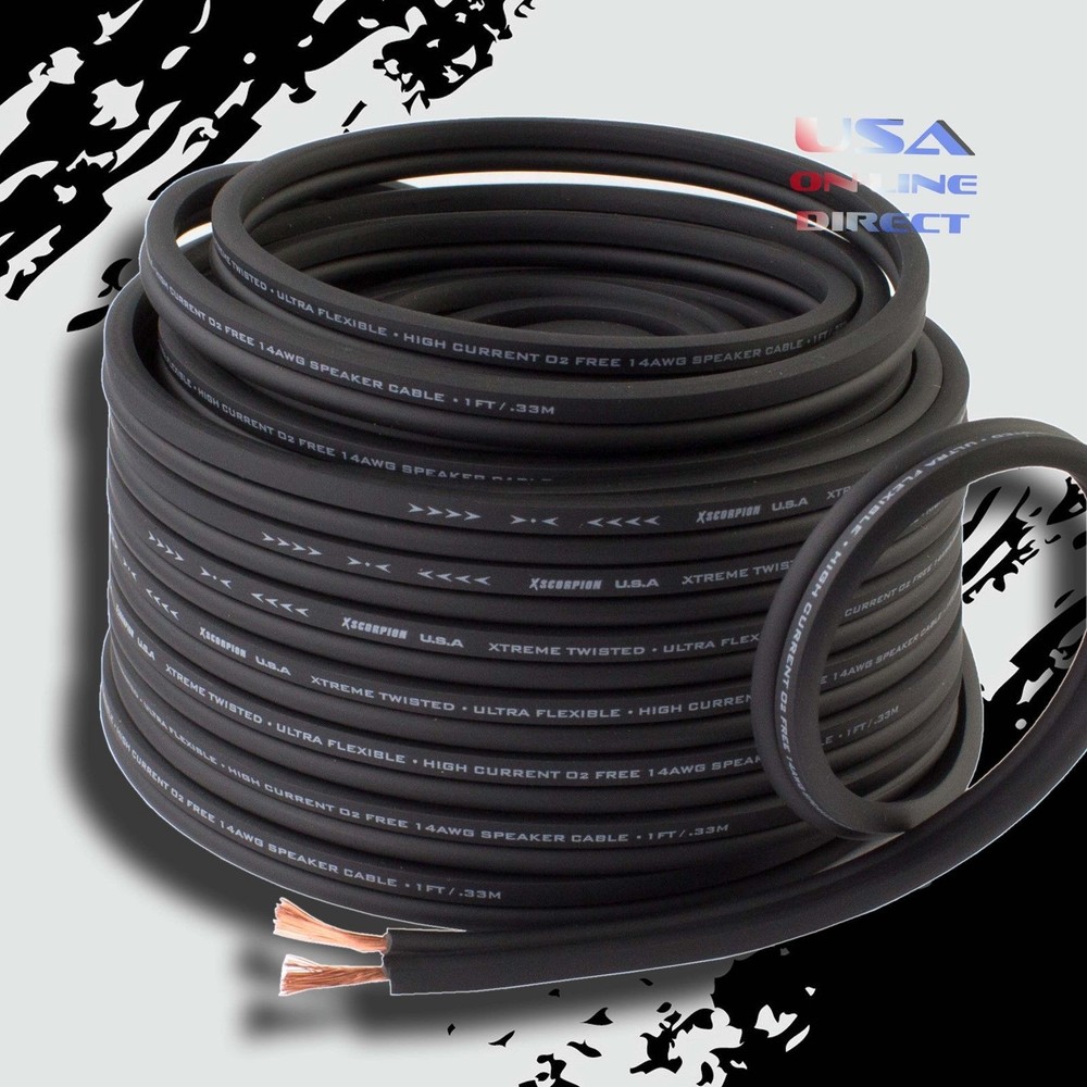 14 Gauge 25 Feet OFC 100% Copper Marine Car Home Audio Speaker ZIP Cable Wire US