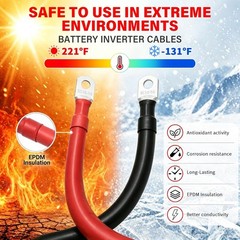 Battery Disconnect Switch, 2PCS Cables 1.64FT with Heavy Duty Wire Lugs, Battery
