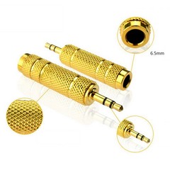 6.35mm 1/4″ Female to 3.5mm 1/8″ Male TRS Stereo Audio Headphone Mic Adapter