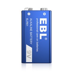 EBL 9-Volt Alkaline Batteries 6LR61 9V-Block Long Lasting Leak-Proof Lot