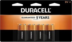 Duracell Coppertop 9V Battery, 4 Count (Pack of 1) New
