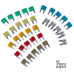 35PCS Car Boat Mini Micro Blade Fuse 5 7.5 10 15 20 25 30Amp Accessories Kits