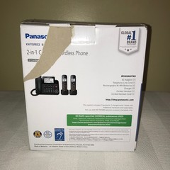 Panasonic 2-In-1 Corded / Cordless House Phones w/ Answering Machine KX-TGF852B