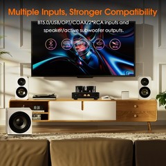 Douk Audio Hybrid Stereo Tube Integrated Amplifier with Bluetooth USB COAX OPT