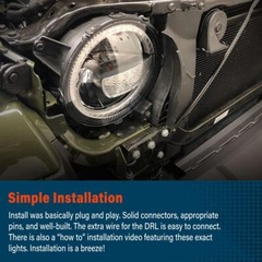 9in LED Headlights Halo DRL Assembly for Jeep Wrangler JL Gladiator 2018-2024