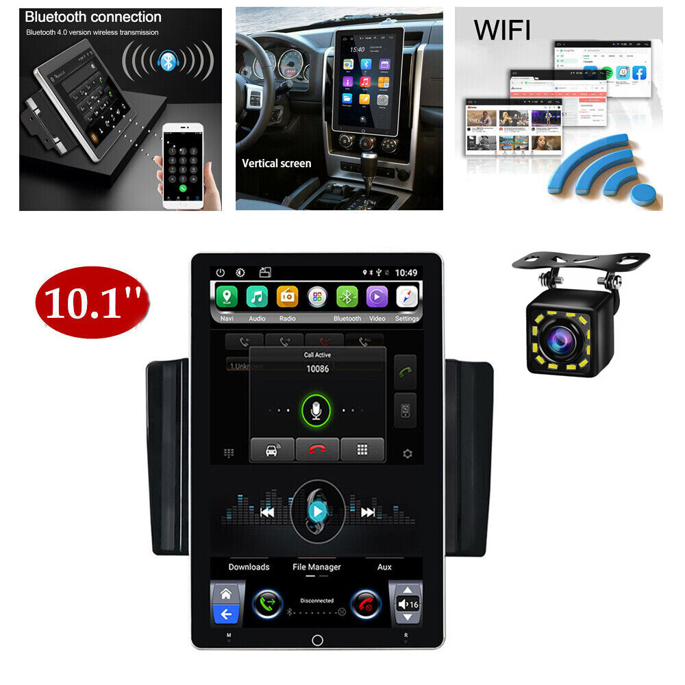 Android 10 Radio 10.1inch Rotatable Car Stereo 2Din Wifi GPS Navi with Camera