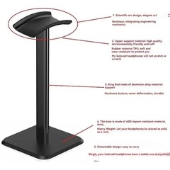 Universal Headphone Stand Aluminum Alloy Desk Headset Holder for Gaming Office