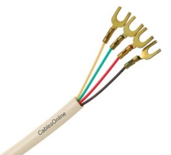 25ft RJ11 6P4C Plug to 4-Spade Lugs Beige Telephone Cable, CablesOnline T-1S25