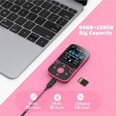 64GB MP3 Player with Clip, Bluetooth 5.3 Lossless Sound with FM Radio, Voice …