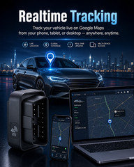 OBD2 GPS Tracker Real Time Vehicle Tracking Device 4G OBD II Car + $5 SIM