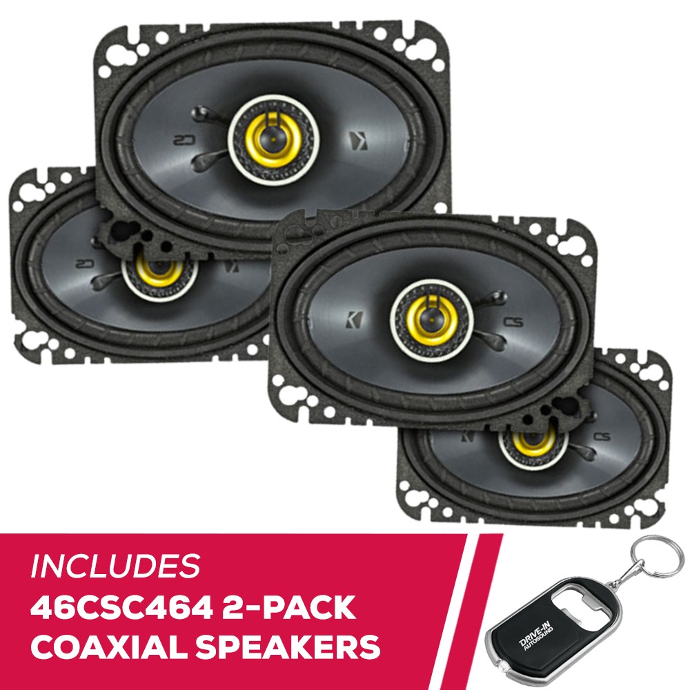 Kicker 2 Pairs Of 46CSC464 CS Series 4″x6″ 2-Way Coaxial Speakers w/ 150W Peak