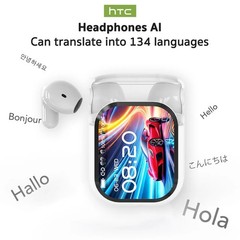 HTC NE20 Bluetooth 6.0 Wireless Earbuds AI Translator OWS LCD Touch Headphones
