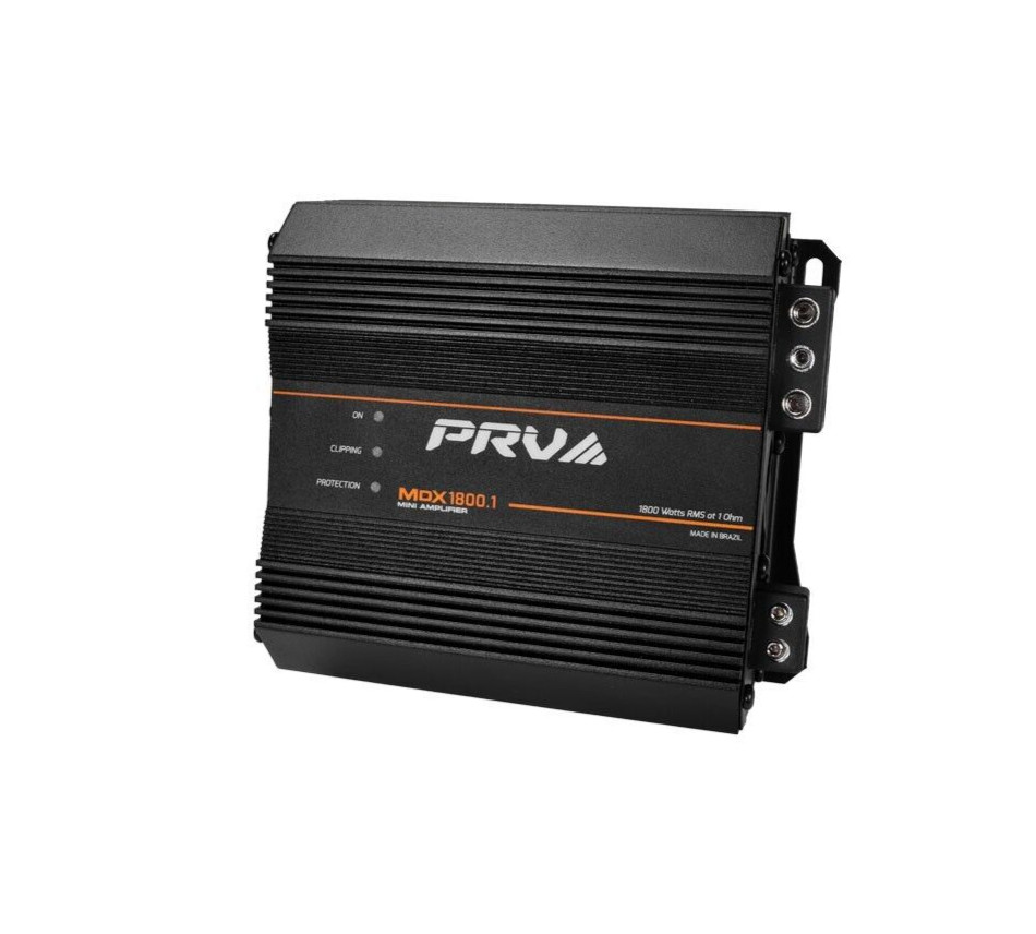 PRV MDX1800.1 1 Ohm Mini 1 Channel 1800 Watts Amp Compact Car Audio Amplifier