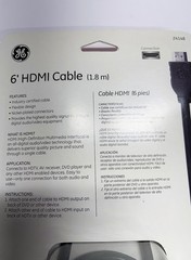 NEW GE 24148 HDMI Cable / Cord Black SEALED 6 ft General Electric Up to 1080P