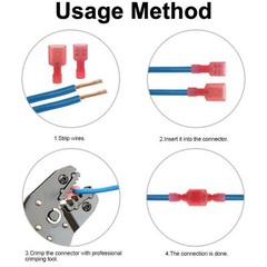 500PCS Nylon Spade Insulated Crimp Connectors Quick Disconnect Wire Terminals