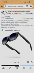 VITURE Pro XR/AR Glasses – USB-C Wired Connectivity for XR/AR Viewing