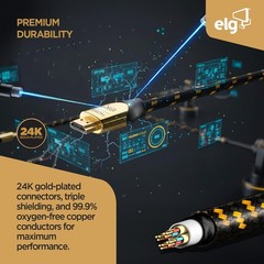 ELG 8K Ultra High Speed HDMI 2.1 Cable, 48Gbps Bandwidth, eARC & VRR Support,…