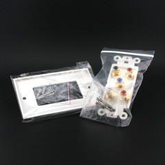 Monoprice 3731 5 RCA Coupler Type Component Wall Plate RGB + Audio 2-pack WHITE