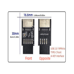 Converter USB3.2 TYPE-E Motherboard USB2.0 9Pin to TYPE-C A-KEY Front Connector