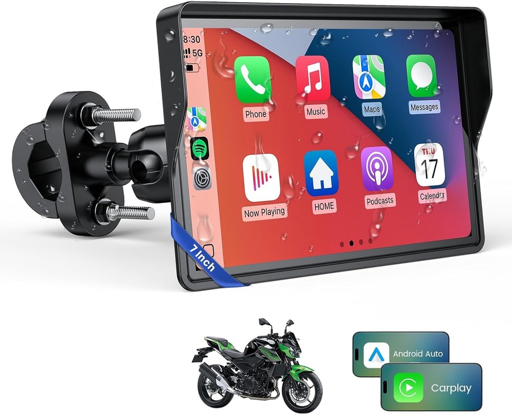 WIFI 7inch Carplay Screen for Motorcycle Wireless Moto CarPlay Android Auto GPS