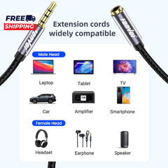 TRRS Headphone Extension Cable 4 Pole 3.5Mm Stereo Jack Male to Female Extension