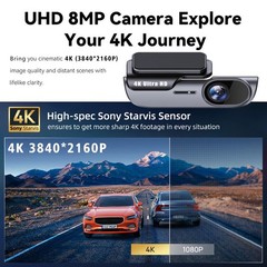 GPS 4K Dash Cam Wireless WiFi Front Car DVR Camera Video Recorder G- Sensor