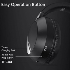 Wireless Headphones Bluetooth Noise Cancelling Stereo Earphones Over Ear Headset