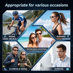 MNVOEQ AI Smart Wireless Bluetooth Translation Glasses for Men/Women with Spe…