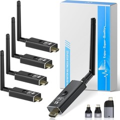 Moman Wireless HDMI Transmitter + 4 Receivers 4K/1080P HD Output for PC/TV Box