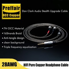HIFI 16Core OCC Silver Plated Headphone Upgrade Cable For Dan Clark Audio