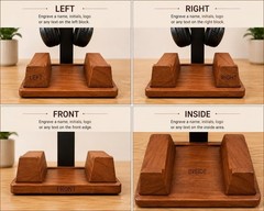 Caspe Headset Stand for Desk Headphone Stand Wood Personalized Father’s Day Gift
