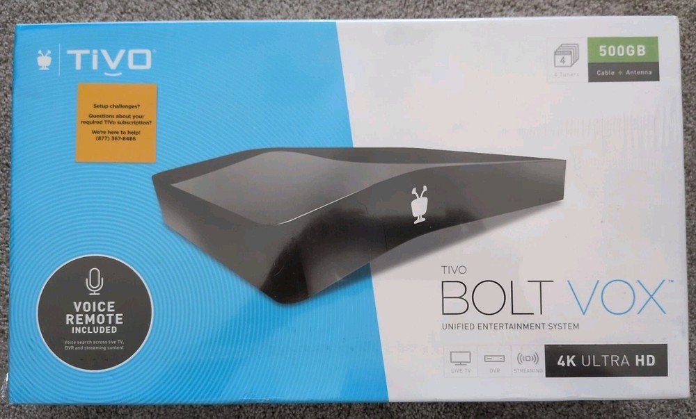 TiVo Bolt Vox 500GB TCD849500V 4k Ultra HD NEW SEALED
