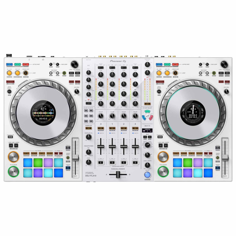 Pioneer DDJ-FLX10-W 4-Channel rekordbox Serato Pro DJ Controller White