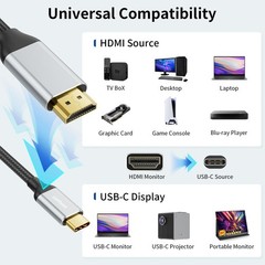 HDMI to USB C Cable Adapter 4K@60Hz 6FT, HDMI 2.0 Input to USB Type C Output …