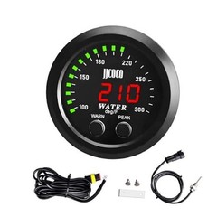 Universal 52mm Water Temperature Gauge with Alarm and Joint Pipe: None Green