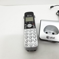 AT&T TL88002 Black & Silver Handset w/Charger LCD Screen Backlit Lighted Keypad