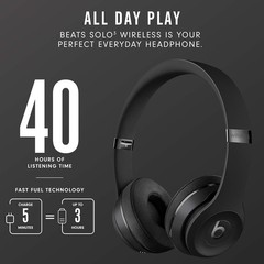 Beats Solo3 Wireless On-Ear Headphones -40 Hours of Listening Time, Black