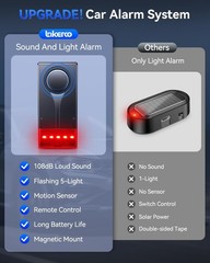 108dB Car Alarm System – Anti-Theft Vibration Sensor, 2 Remotes, Magnetic Instal