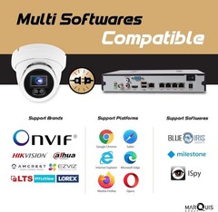H Series 8MP 4K IP Camera PoE Turret Color Night Vision Outdoor w/ audio 2.8mm