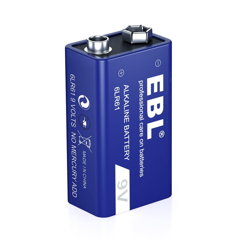 EBL 9-Volt Alkaline Batteries 6LR61 9V-Block Long Lasting Leak-Proof Lot