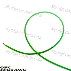 OFC 100 ft 12 Ga AWG Copper Primary Remote Wire GREEN Sky High Car Audio Lead