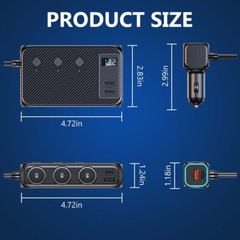 9 in 1 Multi Car Cigarette Lighter Socket Expander USB Charger Power Adapter
