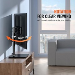 TV Stand Mount Swivel Universal 32″-55″ TVs Adjustable Height Heavy Duty