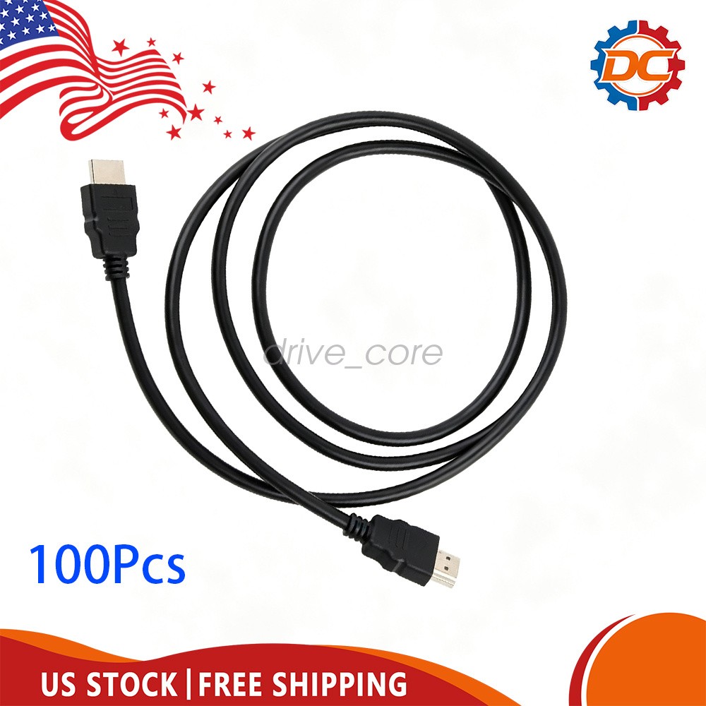 100 Count HDMI Cable High Speed 5ft Brand New Never Used Bulk Lot Of 100 Black