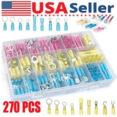 270pcs Heat Shrink Tubing Wire Connectors Marine Automotive Waterproof Terminal