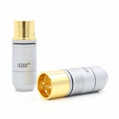 24K Gold Plated HIFI Audio Cable Plug Pure Copper XLR Connector Male Female